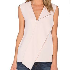 Vince Zip Neck Blouse (L-Blush)